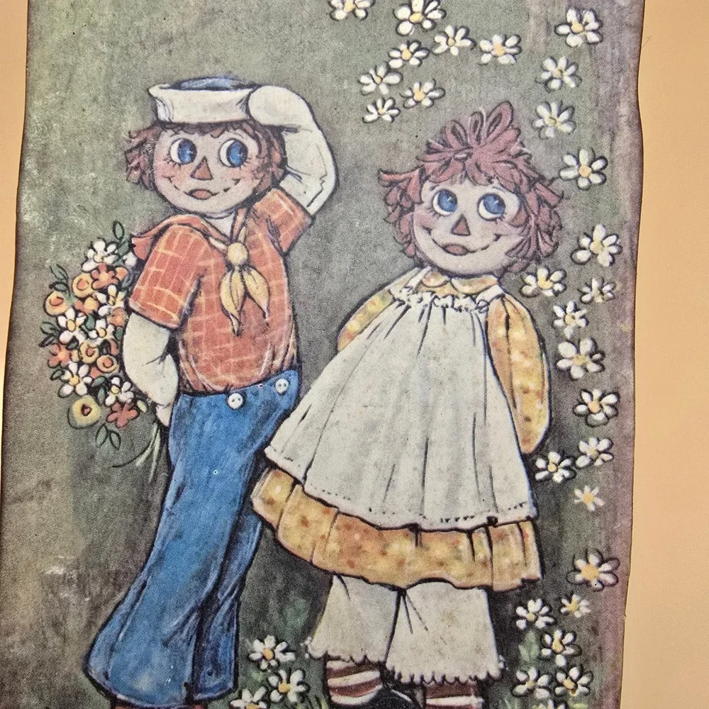 Vintage 1974 Raggedy Ann Andy Wall Hanging Plaque Joan Mitchell Nifty Drifty DAC